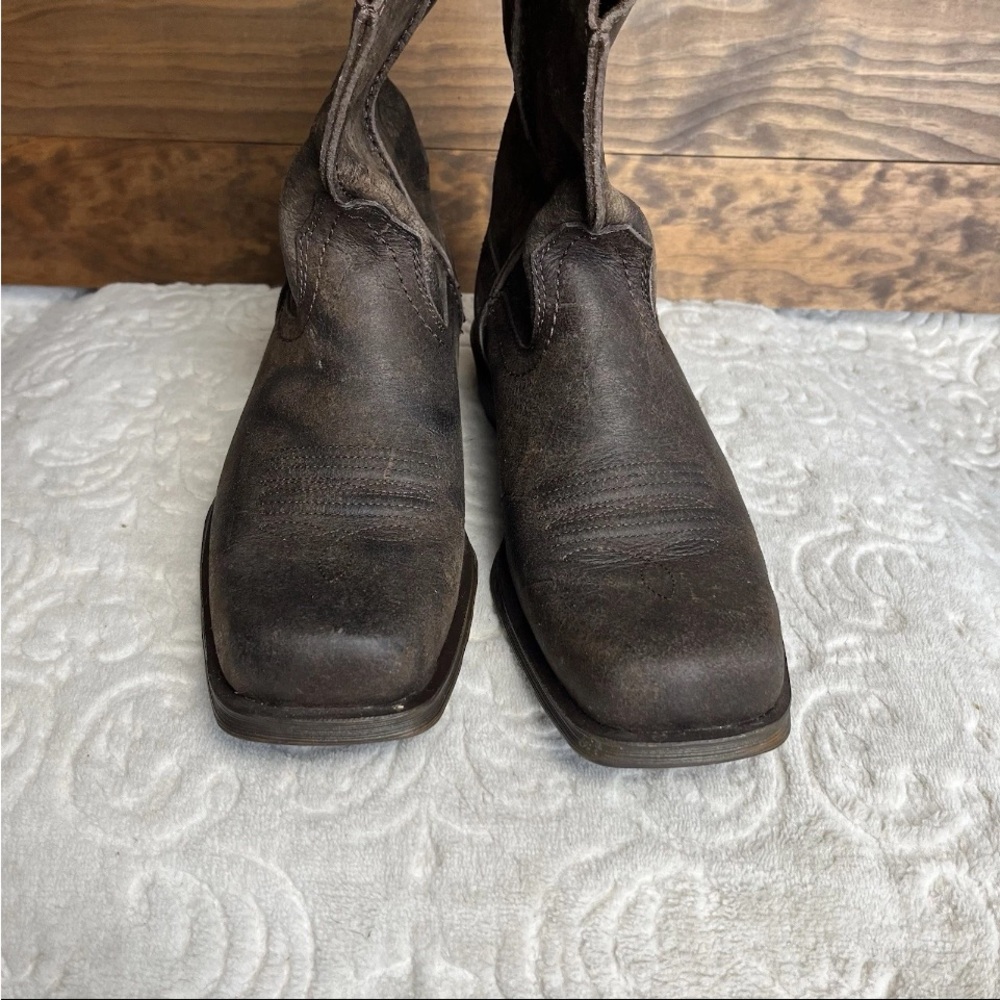 Ariat Men Sz 8D Boots Rambler Antiqued Brown Square Toe Western Pull On 10025171 - Picture 7 of 11